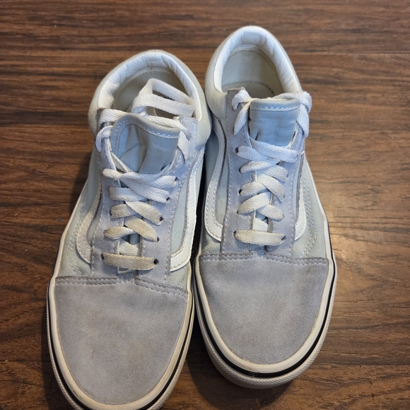 Vans Light Blue And White Lace Up Suede Toe Sneakers - Picture 3 of 6